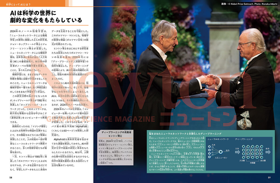 Newton別冊『よくわかる人工知能のすべて 最新版』58–59頁の誌面